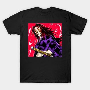 kokushibo the moon demon in kimetsu no yaiba anime in shone art wallpaper T-Shirt